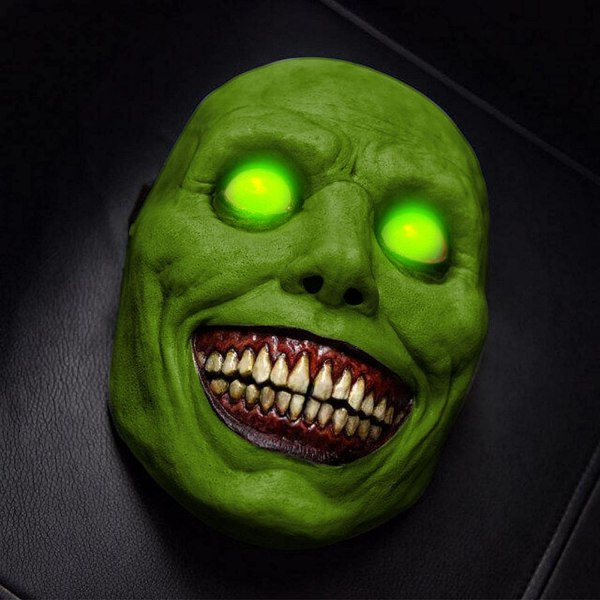Roliga masker för vuxna Halloween Latex Halloween Mask Halloween Masker Skrämmande 3D Skalle Huvudmask Green (Glowing) 22x18x7cm