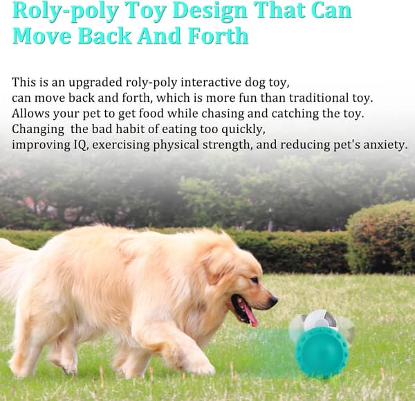 Dog Treat Dispenser, Automatic Durable Educational Toy (Blue) Blue Blå
