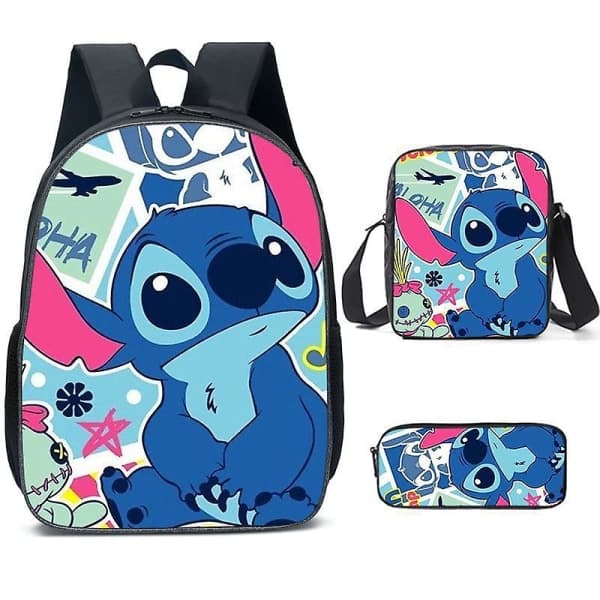 Stitch Ryggsekk Sett Skoleveske Stil 22