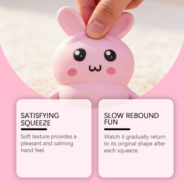 White Rabbit Squeeze Toy: A Portable Stress Reliever for Everyday and Office Use, Perfect for Parent-Child Interaction