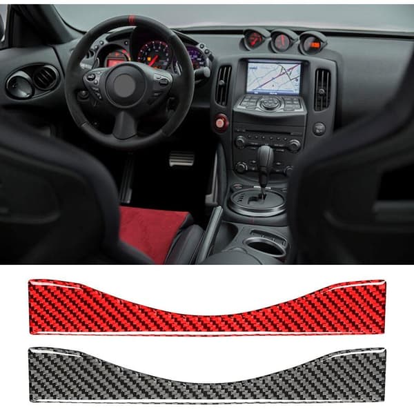 För 370Z 2009-2020 Kuituauto Sub System Navigointiohjauspaneelin tarra Sisätilan lisävarusteet Punainen
