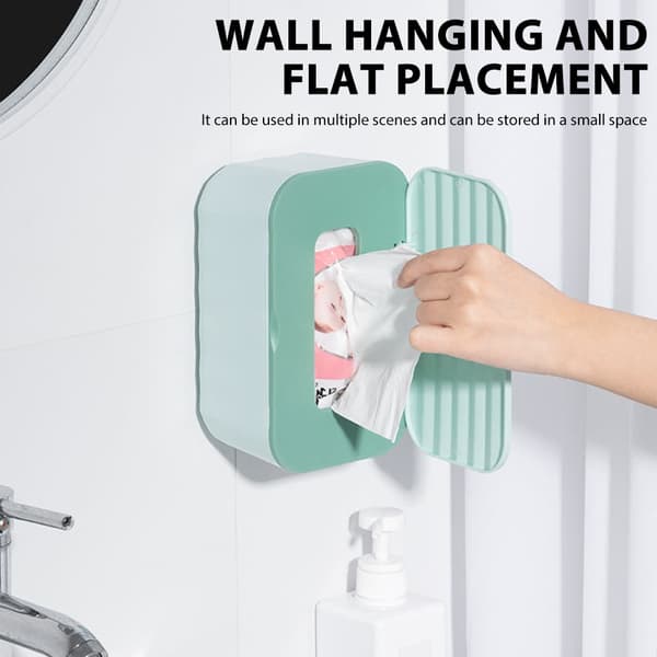 Mångsidig vävnadsförvaringslåda med lock, dammsäker organizer för hushåll Pink