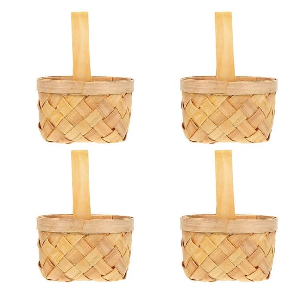 4 Pcs Simple Hand-Woven Baskets Beautiful Flower Baskets Practical Gift Baskets