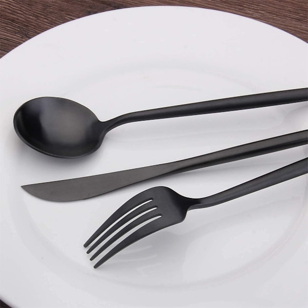 24 stk. rustfrit stål sæt Elegant spejlpoleret service til bryllup Thanksgiving jul Gold