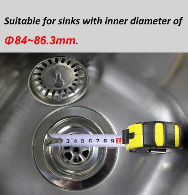 Pieces Stainless Steel Sink Strainer Double Layer Sink Plug Sink Drain for Your Kitchen Bathroom - Diameter 84mm