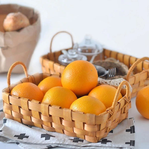 Handwoven Bread Basket and Serving Trays for Dining Table, Table, Kitchen Counter, With Handles