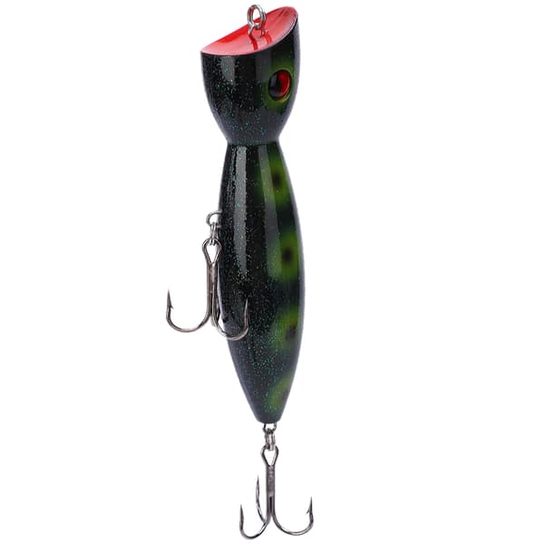 Portable PC Simulation Artificial Popper Lure Fishing Accessories Treble Hooks (Dark Green Spots)