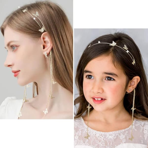 Blomsterdiadem for kvinner og jenter, hårbøyle med gullfolie, boho-diadem, bryllup, fe-tilbehør, hodeplagg, brudekrone