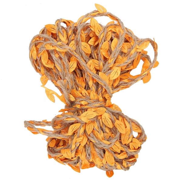 10 Meter Artificial Leaf Ribbon Braided Garland Weaving Hemp Rope Bouquet DIY Accessories Mandarin