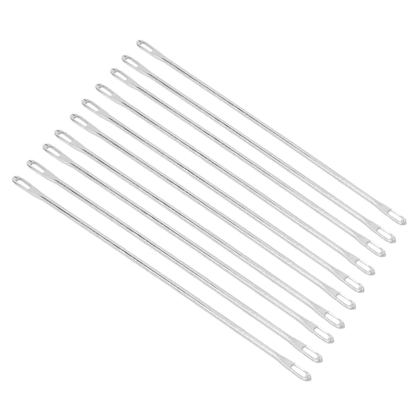 20 pcs Double Eye Needle Metal 9 cm Long Transfer Needle Fits Knitting Machine