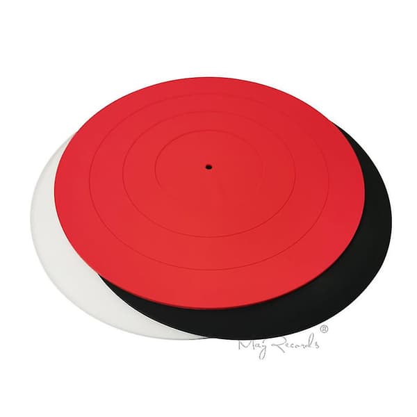 Turntable Mat Black Rubber Silicone Design For Universal To All LP Vinyl Turntable Red Red