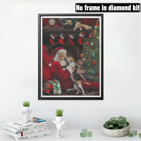 30x40cm DIY 5D Jul Diamantmålning Komplett Julkit, Jultomte Broderi Diamantmålning Komplett Kit Korsstygn C