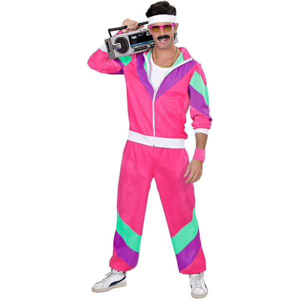 Widmann - 80-luvun tyyli pinkki joggingpuku karnevaaliasu, monivärinen XL