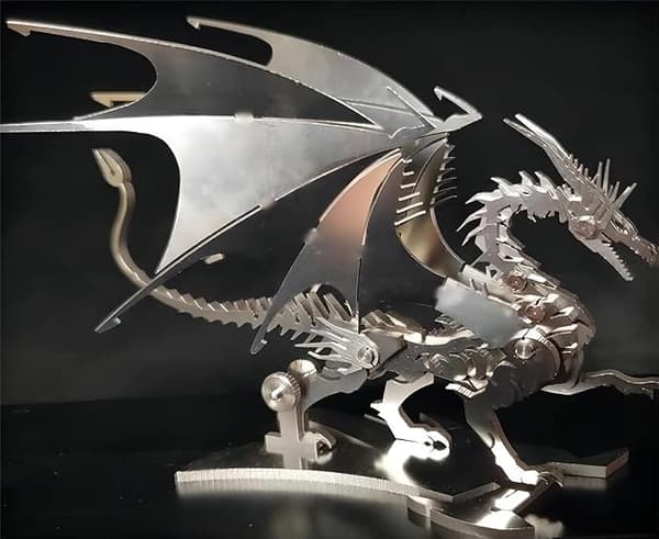 3D Metallmodellsett, Mekanisk Ildsprutende Drage 3D Metallpuslespill Charizard Charizard