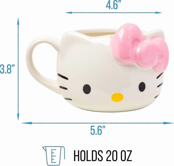 Silver Buffalo Sanrio Rosa Rosett Keramisk 3D-skulpterad Mugg, 590 ml