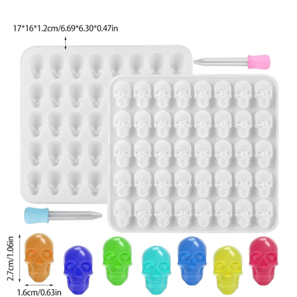 Silicone Mold for Skull-Shaped Candy, Brown