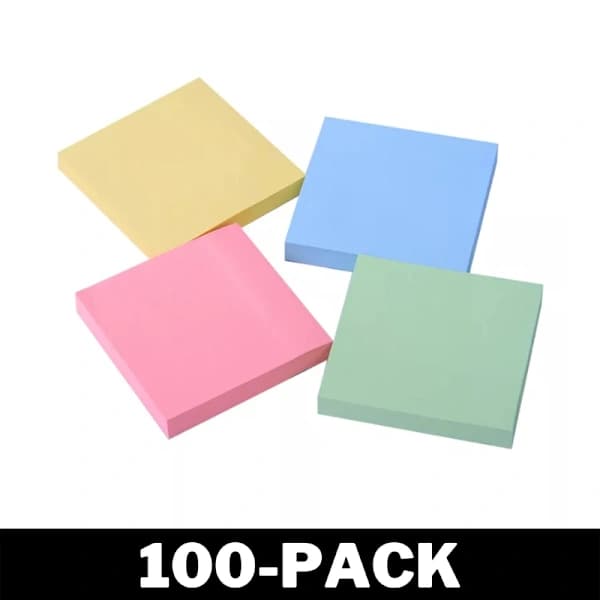 100-pack Självhäftande Memolappar - Flerfärgade Memoblock