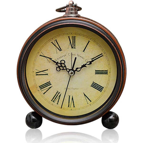 Retro Analog Alarm Clock Silent Vintage Alarm Clock Battery Operated Easy Use