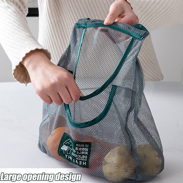 Hanging Vegetables & Fruit Storage Bags for Kitchen Breathable Reusable Mesh Large Large