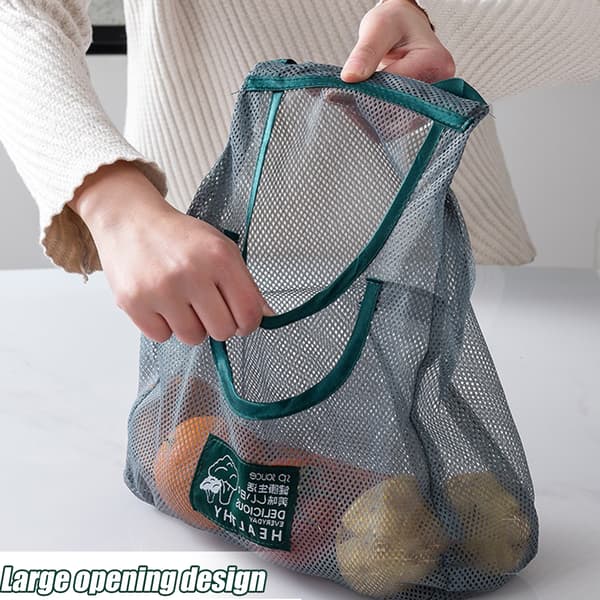 Hanging Vegetables & Fruit Storage Bags for Kitchen Breathable Reusable Mesh One Size One Size