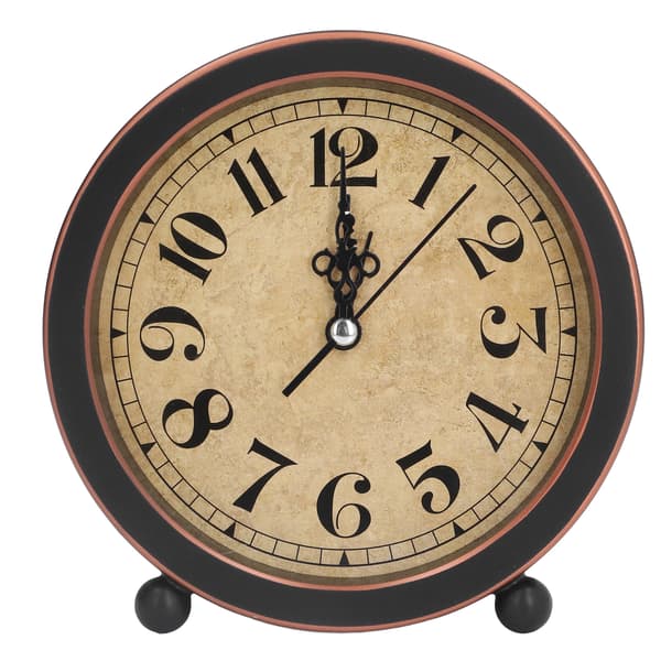Table Clock Retro Style Easy Identification Silent Ticking Non-Radiating High Accuracy Battery Alarm Clock for Home Office