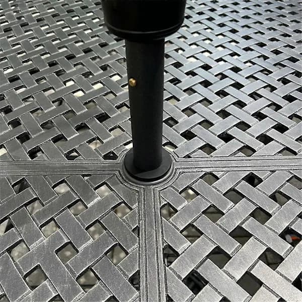 Parasolhulring til terrassebord, parasolstabiliseringsbøsning, sort