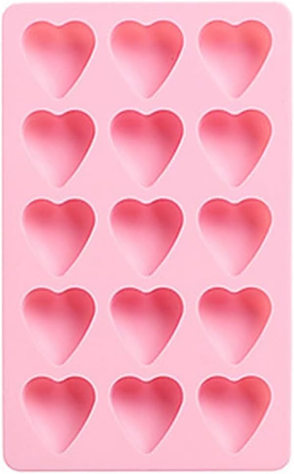 Hjerteformet Isterningebakke, Silikone Isterningeforme, Let at Løsne Silikone og Fleksibel 15 Isterningebakker, Brug til Køkken, Chokolade, Slik, Pink