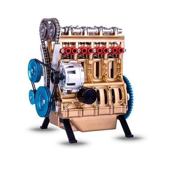 Ny 4-cylindret fuld harpiks bilmotor samlesæt model dekoration legetøj gave