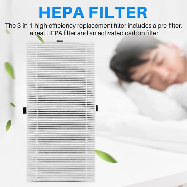 2-pack Luftrenarfilter för HRF201B, Ersättnings U HEPA-filter för FRF102B & Filter U, HRF201B, HHT290, Et