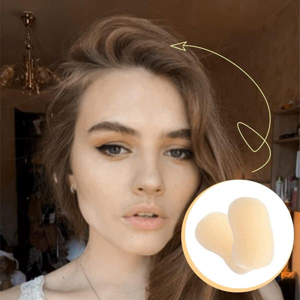 Usynlig fluffy hårklemme, 2 deler, for perfekte puff- og knullfrisyrer, for kvinner og jenter, beige