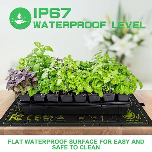 Plant Heating Mat 25x52cm 1PC, 20W Waterproof Heating Mat for Hydroponic Germination 1PCS
