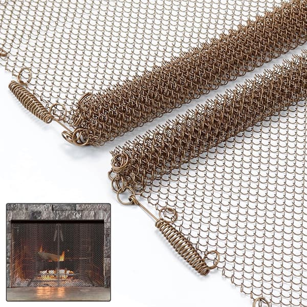 Fireplace Mesh Curtain Screen Protects Against Sparks Chain Fireplace Replacement Hanging Mesh Curtain Screen Durable A A 0.98 A 0.98