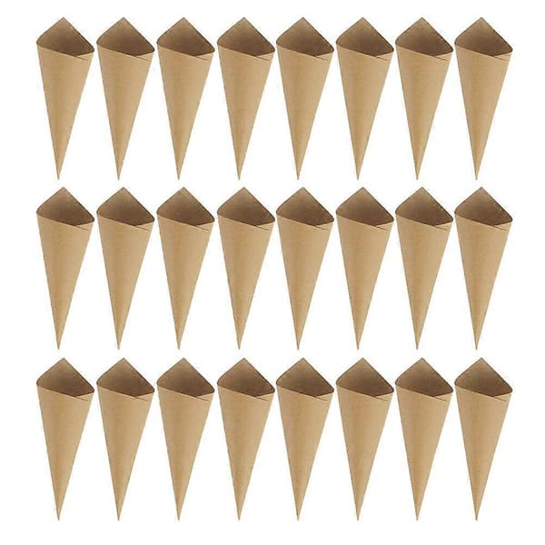 120 st bröllopskonfettiblad Kraftpapper Blomkoner Konfettikoner Presenter-FA-