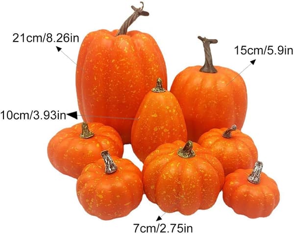 Thanksgiving kunstige gresskar 8-pakning DIY Landsted-gresskar -