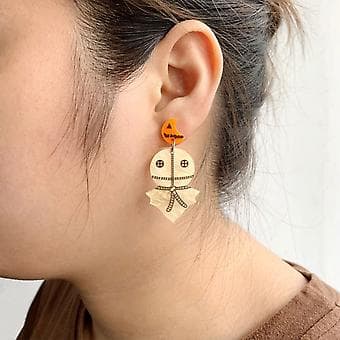 Funny Halloween Earrings Cartoon Ghost Dangle Earring Cute for Doll Dangle Ear (A)