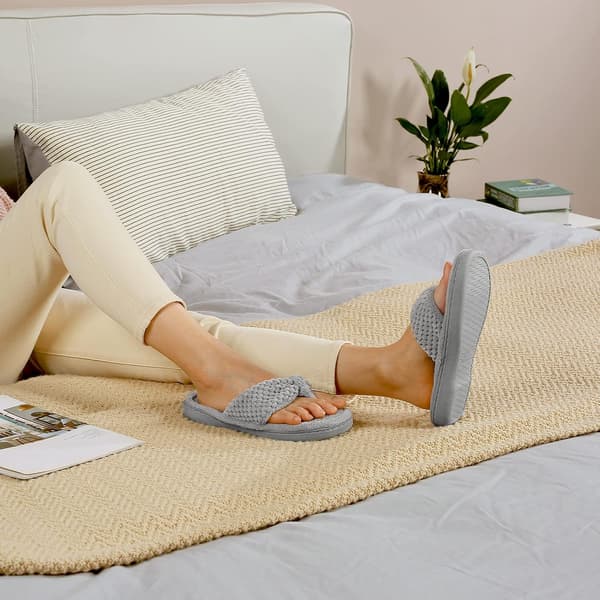 Flip-flop tøfler i minneskum for kvinner, grå 7-8 46211 Grey