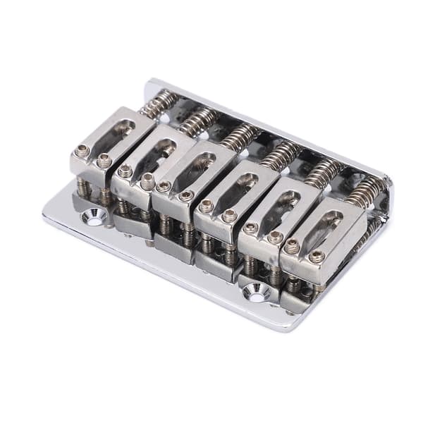 Guitar Bridge 6 Strings Top-Loading Design Adjustable Electric Instrument Replacement Parts Silver for M00877