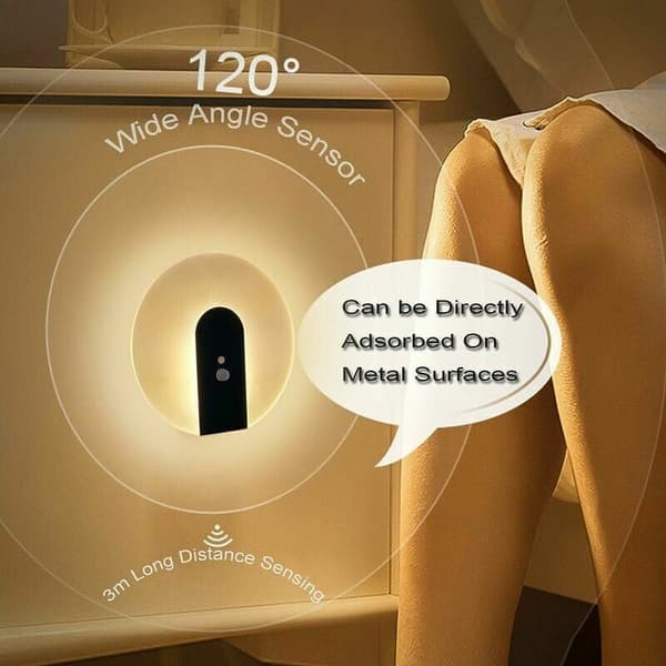 Motion Sensor Indoor Wall Light, SL.GT Battery Operated Modern LED Wall Lamp, Wireless Rechargeable Night Light Wall Lamp