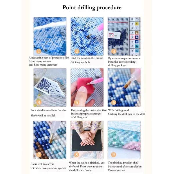 Diamantmaling / Dekorativ maling DIY 5D-30x40cm regn