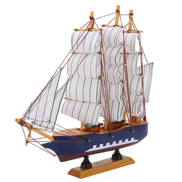 Model Ship Mediterranean Style High Density Natural Pine Wood Durable Vivid Colors Ship Model