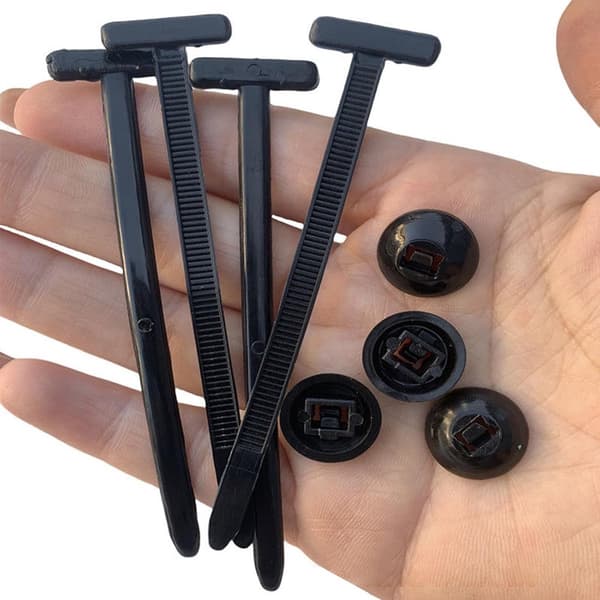 100 stykker - Kabelbinder i nylon - Kabelbinder - Kabelbinderholder i nylon - Selv