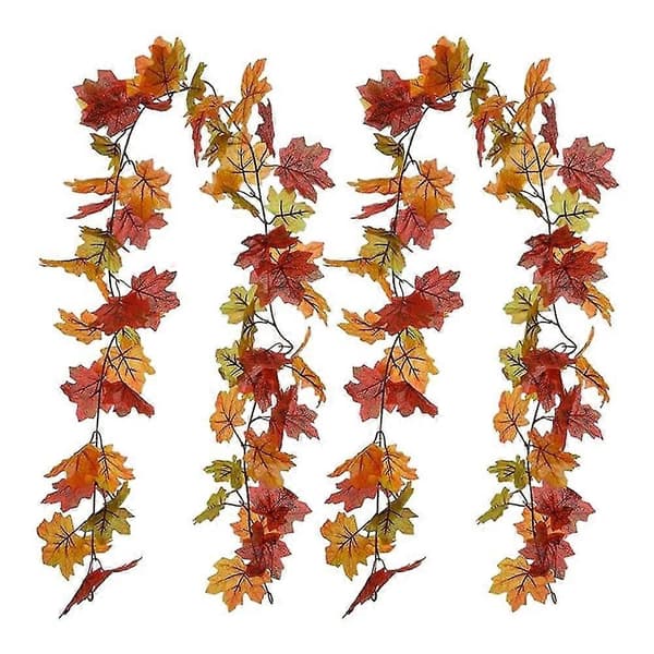 Halloween Maple Garland Thanksgiving Autumn Artificial Autumn Maple Garland Hanging Maple Vine 2 Pcs