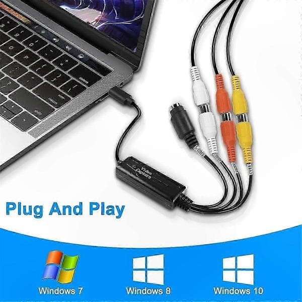 USB C videoopptaksadapter for AV NTSC PAL S-Video komposittinngangskonvertering