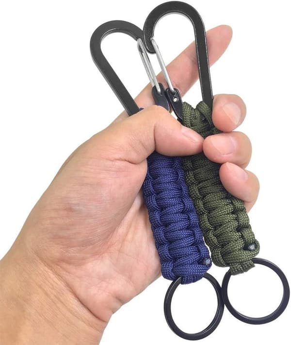 5-delt Paracord Nøkkelring med Spenne - Egnet for Utendørsaktiviteter