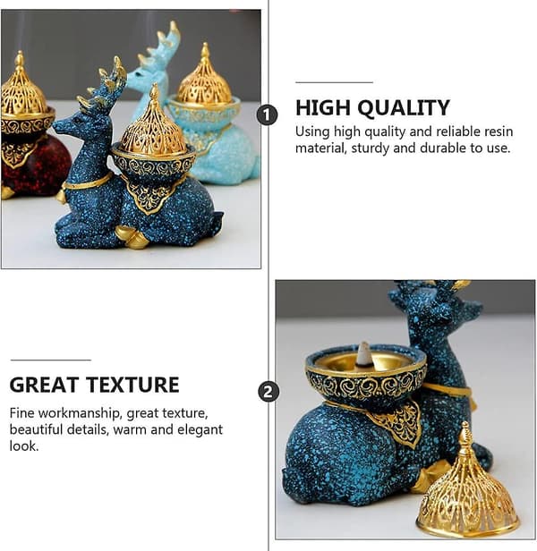 Arabic Incense Burner, Middle Eastern Incense Burner Resin Burner Deer Figurine Arabic Incense Burner For Home