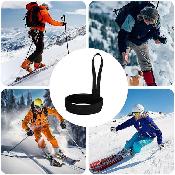 Remme til skihandsker - 4 stk. elastiske nylon skihandske sikkerhedsremme til bjergbestigning og skiløb