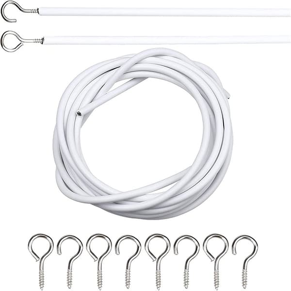 2m Vit Gardinkabel Gardinwire Gardinrep med 4 Par H