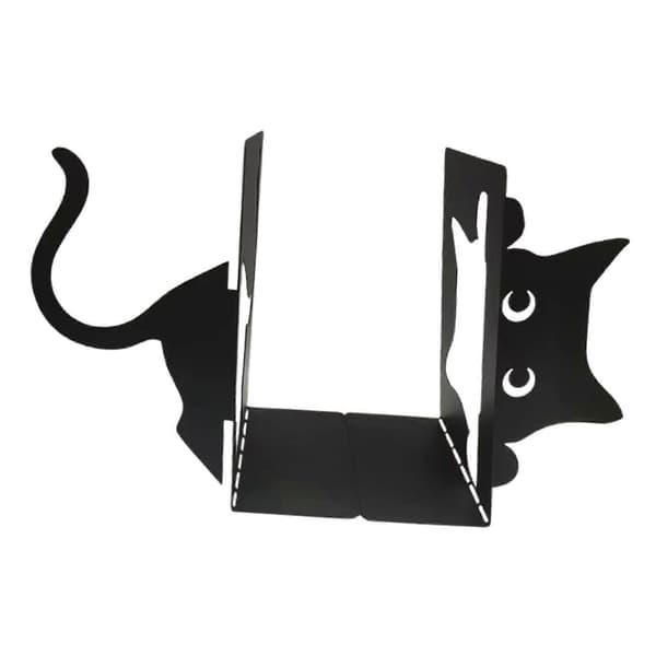 Decorative Bookends Cat Black Cat Metal Bookends for Shelves Desk Office