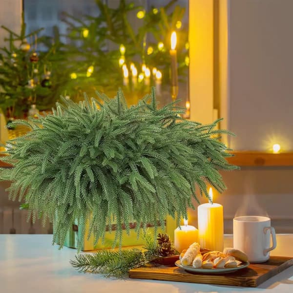 10-pack Decorative Pine Needles, 10-branch Christmas Simulation Pine Needles, Used for Christmas Trees, Artificial Green Plants