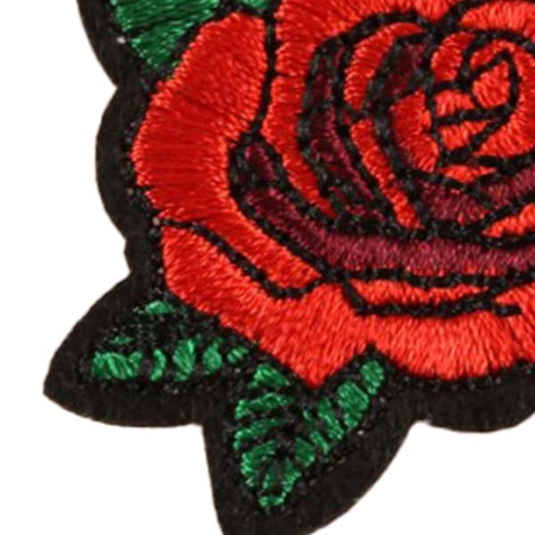 Rose Patch 1.6x1.5 inch Bright Color Easy to Use Durable Multifunctional Jacket Patch for Clothes Bag Shoes